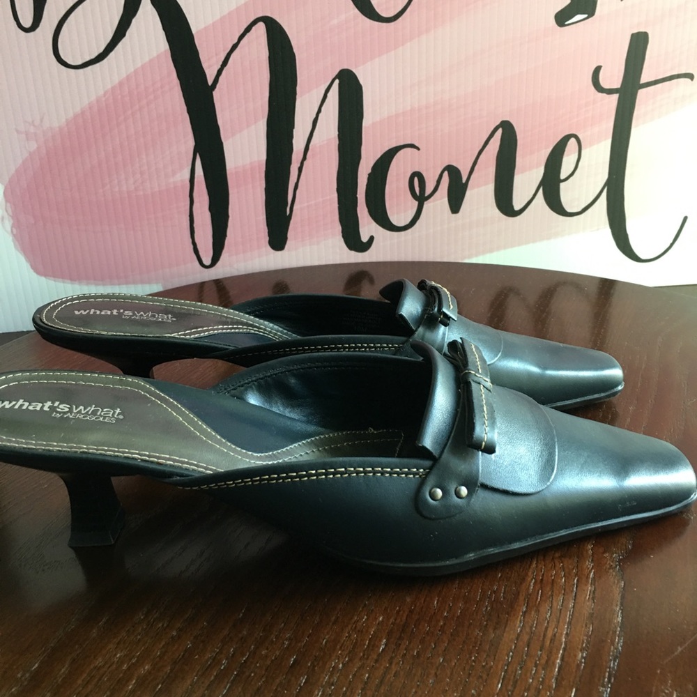 What’s What by Aerosol, Navy Blue Mules!